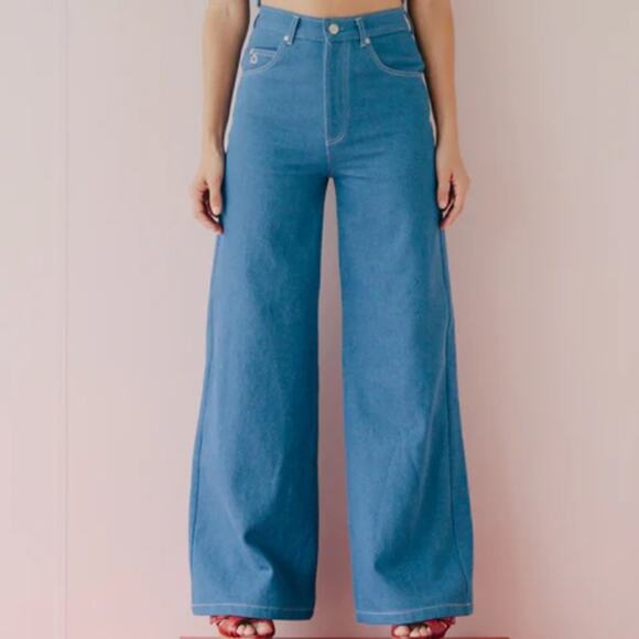 Samantha Pleet High Rise Port Jeans Wide Leg - Picture 1 of 9